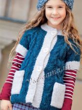 Жакет с косами и белой отделкой, фото