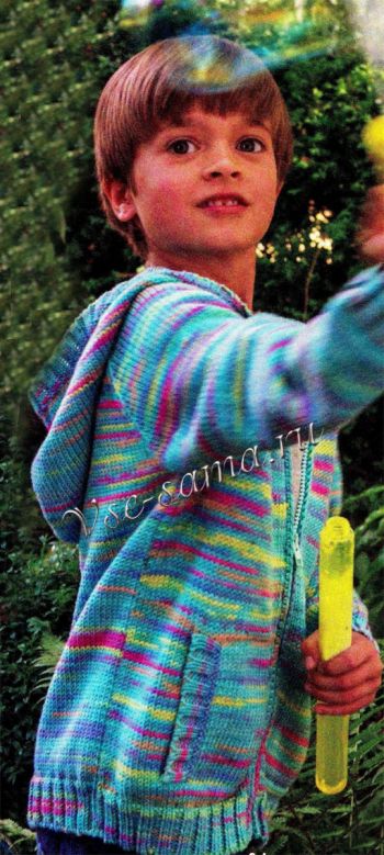 Жакет в бирюзово-розово-жёлтой гамме, фото
