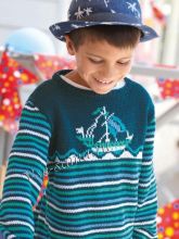 Жаккардовый пуловер с парусником, фото