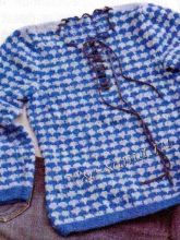 Жаккардовый сине-голубой пуловер, фото