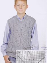 Жилет для подростка спицами, фото