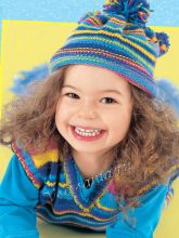 Жилет и шапка яркой расцветки, фото