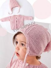 Жакет и шапочка розового цвета, фото