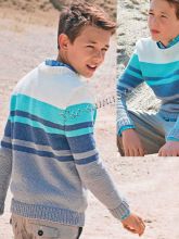 Фото полосатого пуловера для мальчика