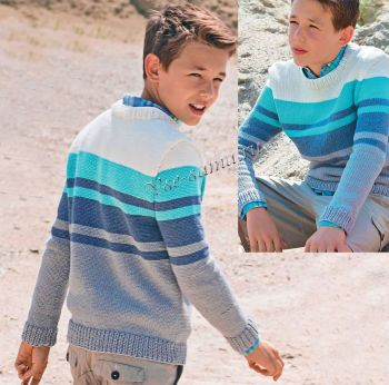 Фото полосатого пуловера для мальчика