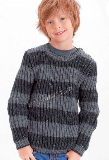 Пуловер для мальчика с патентным узором, фото