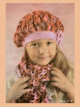 Берет и шарф Розовое настроение