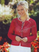 Красный ажурный жакет