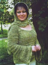 Пуловер с воротником-шалью