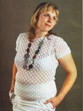 Белая ажурная кофточка