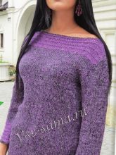 Меланжевый джемпер и шапочка-чалма, фото