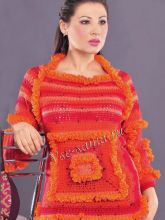 Оранжевый джемпер с квадратом, фото