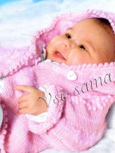 Жакет с капюшоном из розовой пряжи