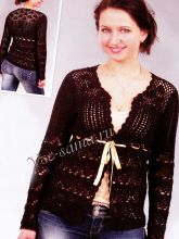 Ажурный жакет из черной пряжи, фото