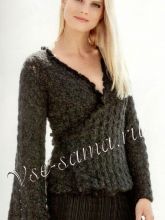 Ажурный женский жакет с запахом, фото