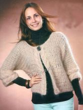 Бежевый жакет из мохера, фото