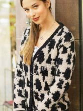 Черно-белый жакет с жаккардовым узором, фото