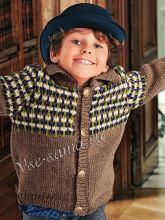 Детский жакет с жаккардовой кокеткой, фото