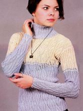 Голубой пуловер с воротником, фото модели