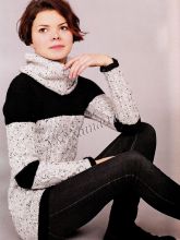 Пуловер с черными полосками, фото модели