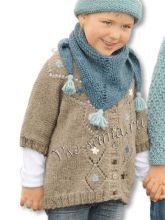 Коричневый жакет с вышивкой, фото