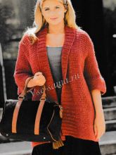 Красный жакет без застежки, фото