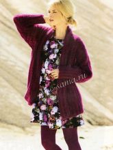 Мохеровый жакет с цельновязаными рукавами, фото