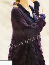 Просторный жакет с узором из «шишечек», фото