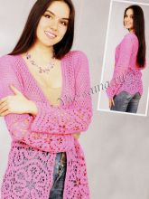 Розовый жакет крючком, фото