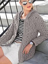 Серый жакет с капюшоном и застежкой-молнией, фото