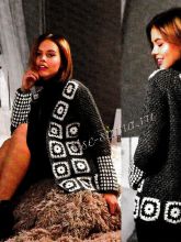 Серый жакет с квадратами