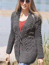 Серый жакет с шалевым воротником, фото