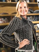 Серый женский жакет с косами, фото