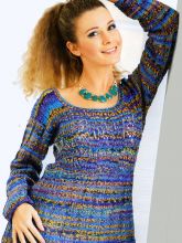 Туника в жёлто-фиолетово-голубых тонах, фото