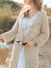 Удлиненный бежевый жакет, фото