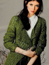 Зеленый жакет из пластичной пряжи, фото