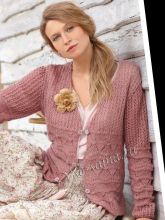 Жакет - микс из ажурных и структурных узоров, фото