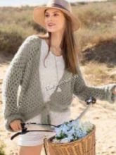 Жакет с ажурным узором из мягкой пряжи, фото