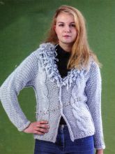 Жакет с мохнатым воротником, фото