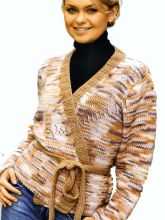 Жакет спицами меланжевый, фото