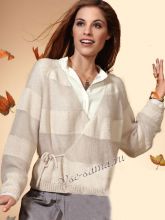 Жакет спицами с широкими полосами, фото