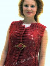 Алый жилет крючком, фото