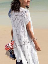 Белый удлиненный жилет из вискозы