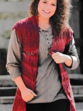 Красный жилет с узорчатой планкой, фото