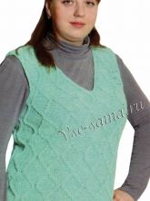 Однотонный жилет с v-образным вырезом, фото