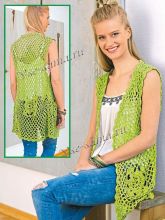 Удлиненный полупрозрачный жилет