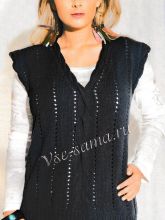 Удлиненный жилет с V-образным вырезом, фото