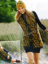 Жаккардовый жилет и шапка-бини, фото