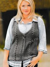 Жилет большого размера с косами, фото