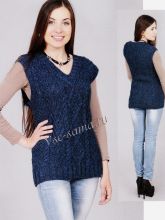 Жилет с косами и V-образным вырезом горловины, фото